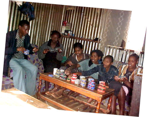 Weaving Beaded Wire Baskets in Kenya