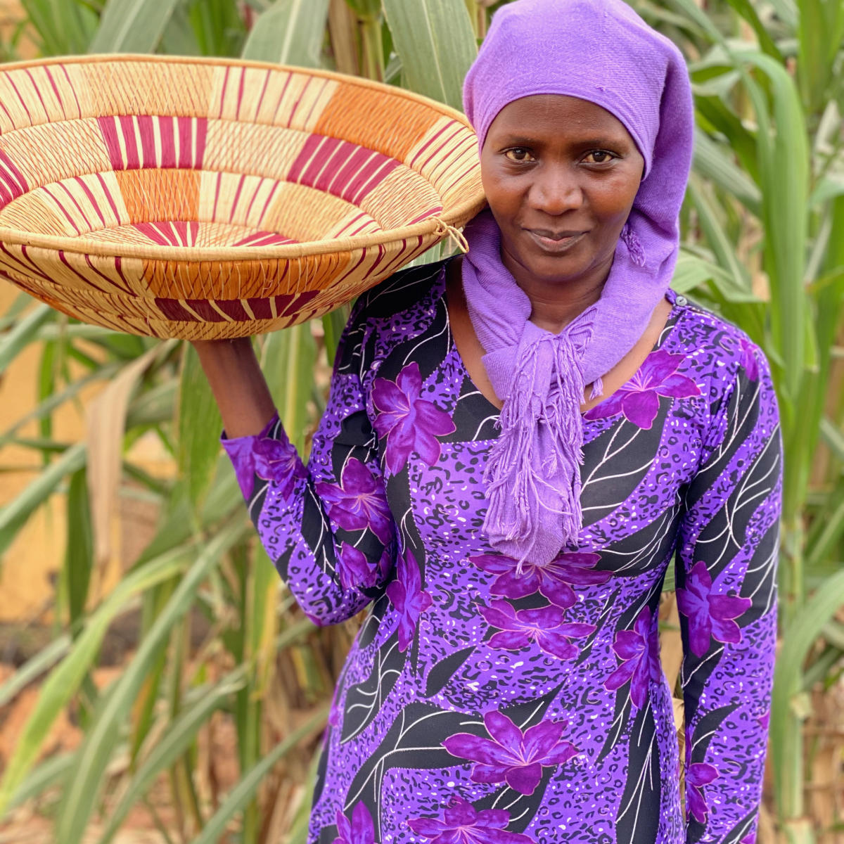 Basket weaver in Uganda