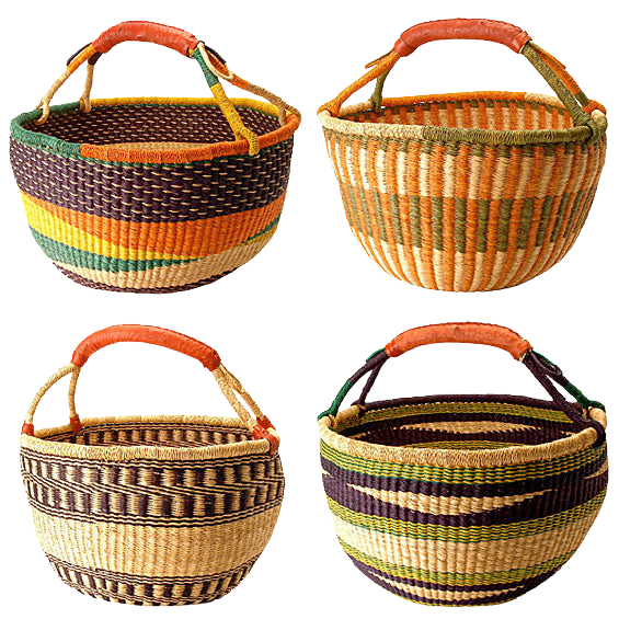Assorted Ghana Bolga Market Basket - 1 Handle