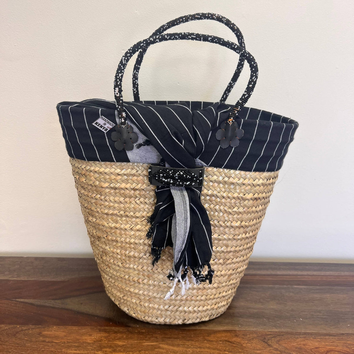 Black Natural Palm Tote