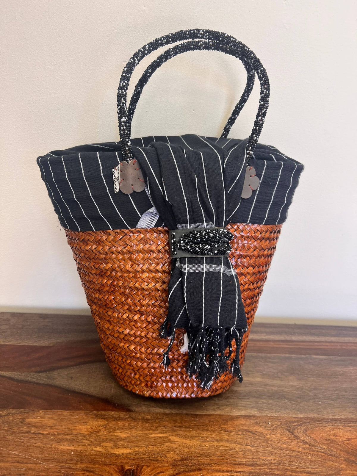 Black Caramel Palm Tote