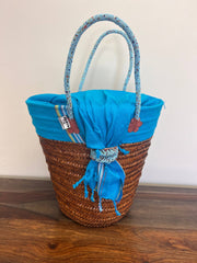 Blue Caramel Palm Tote