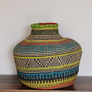 Extra Large Bolga Decorative Teal Basket