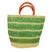 Green African lace utility tote