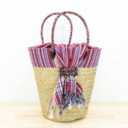 Pink Natural Palm Tote