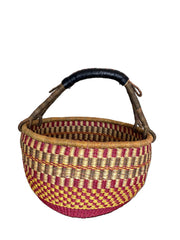 Large Market Basket in Red and brown