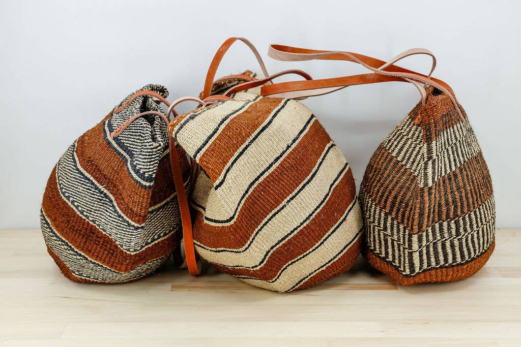 Traditional Kenya Earth Color Basket - Open