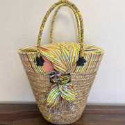 Yellow Natural Palm Tote