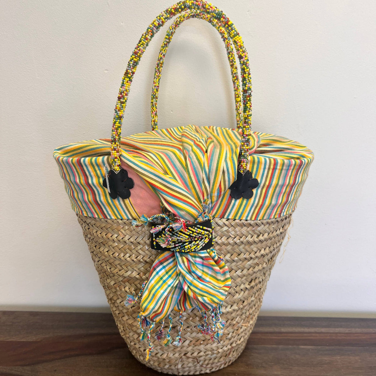 Yellow Natural Palm Tote