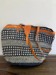 Traditional Kenya Monochrome Basket - Zipper