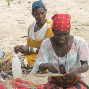Namibian basket weavers.  African basket weavers preserve their cultural heritage while they support themselves and their families.
