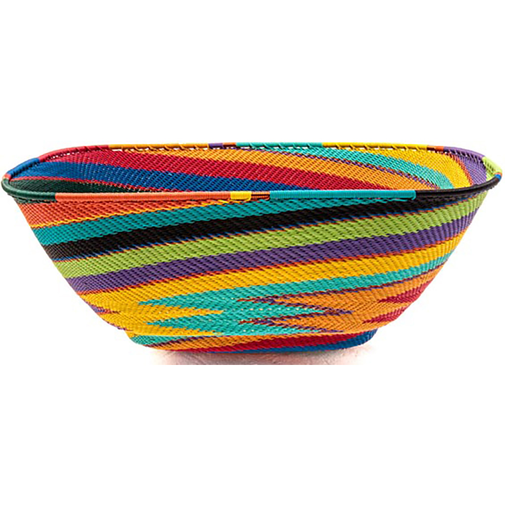 Extra Large Square Bowl - Fair Trade Zulu Wire Basket
