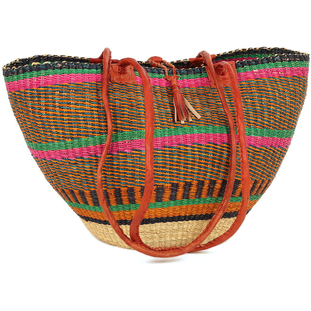 Shoulder Bag - Fair Trade Bolga basket from Ghana