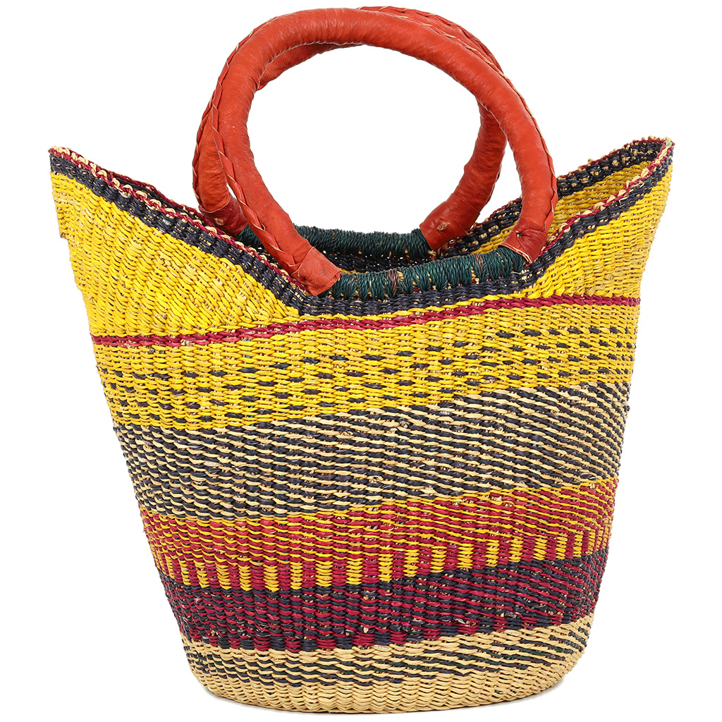 Medium Yikene Tote - Fair Trade Bolga basket from Ghana