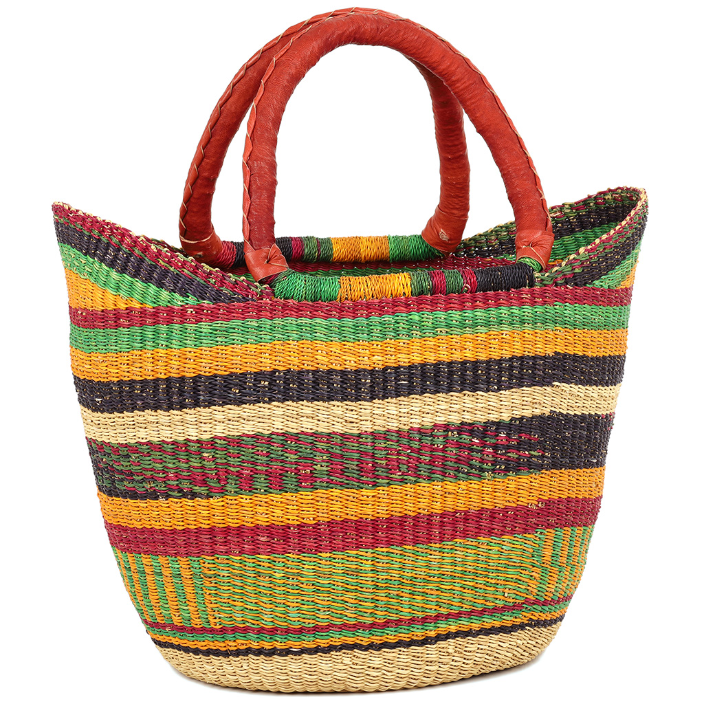 Medium Yikene Tote - Fair Trade Bolga basket from Ghana