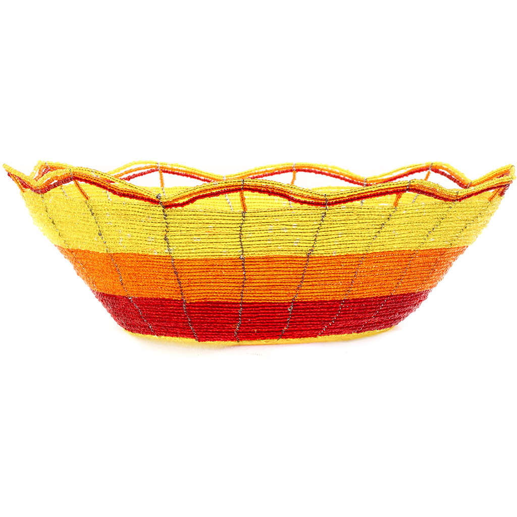 Large Beaded Bowl Fair Trade African basket from Kenya